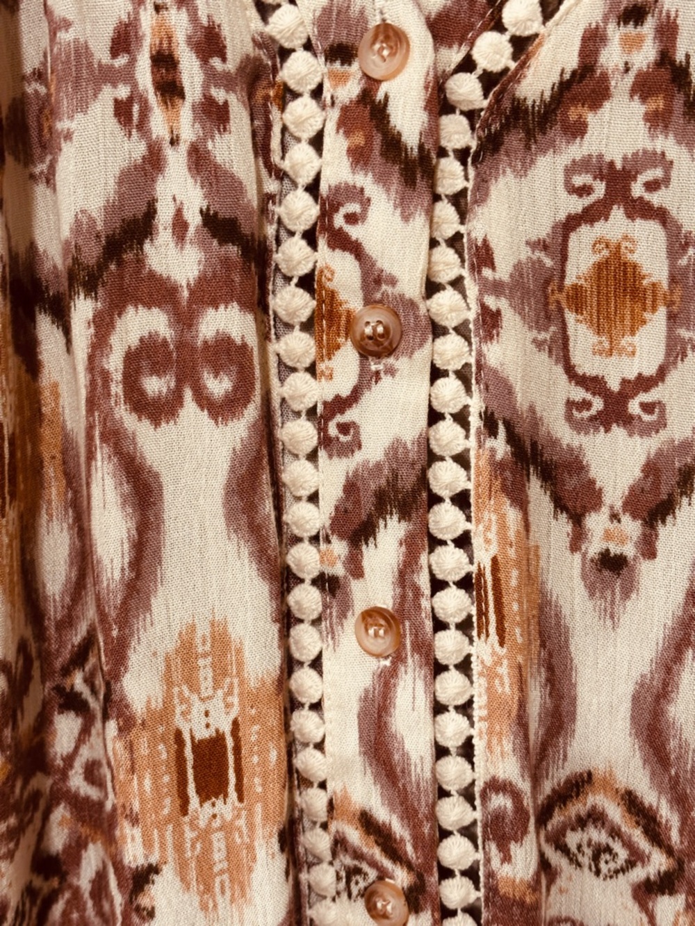 Gimmicks BKE Cream Brown Crochet Lace Boho Lightweight Western Rodeo Festival - Picture 6 of 16